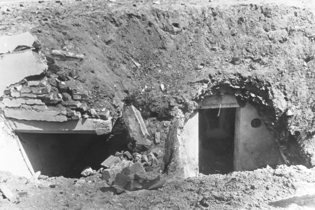 Die Bunkerdecke wurde durchschlagen