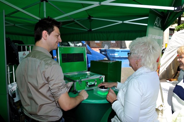 So hatte man am Stand der AOK Nordwest die Möglichkeit seine Reaktion zu testen