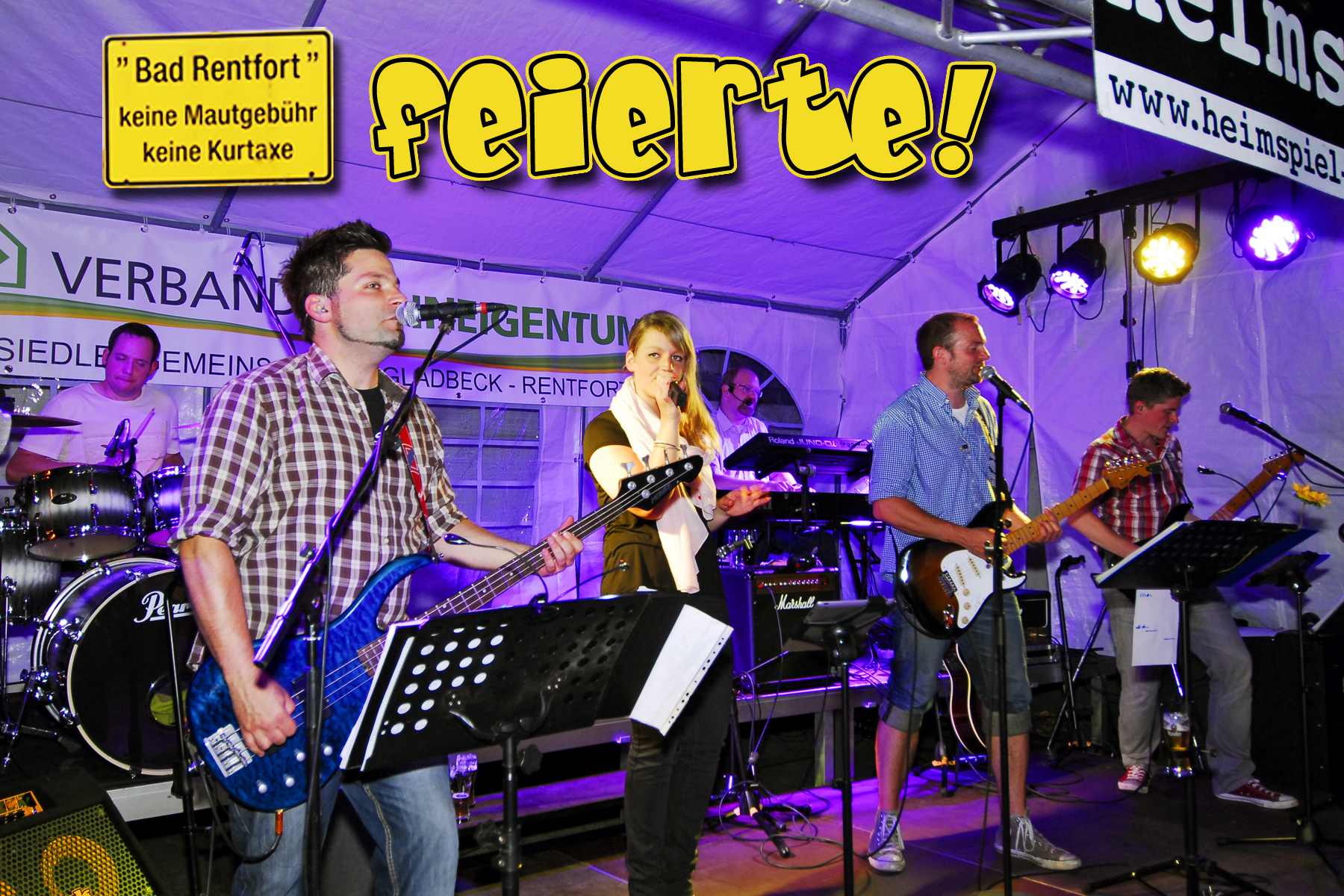 "Heimspiel" aus Galdbeck-Rentfort legte sich um Sängerin "Anneken" richtig in die "Riemen" und zeigte den Besuchern, wie musikalisch "malocht" wird. Fotos: Kariger