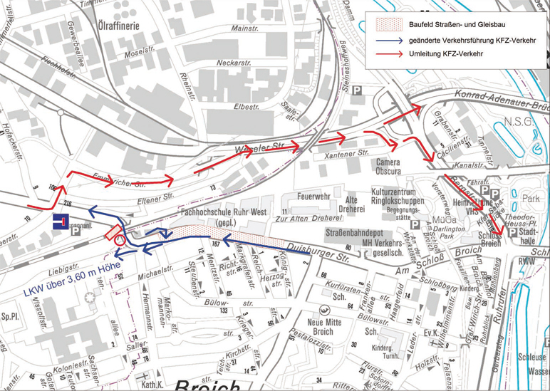Ab September wird die Duisburger Straße stadteinwärts gesperrt.