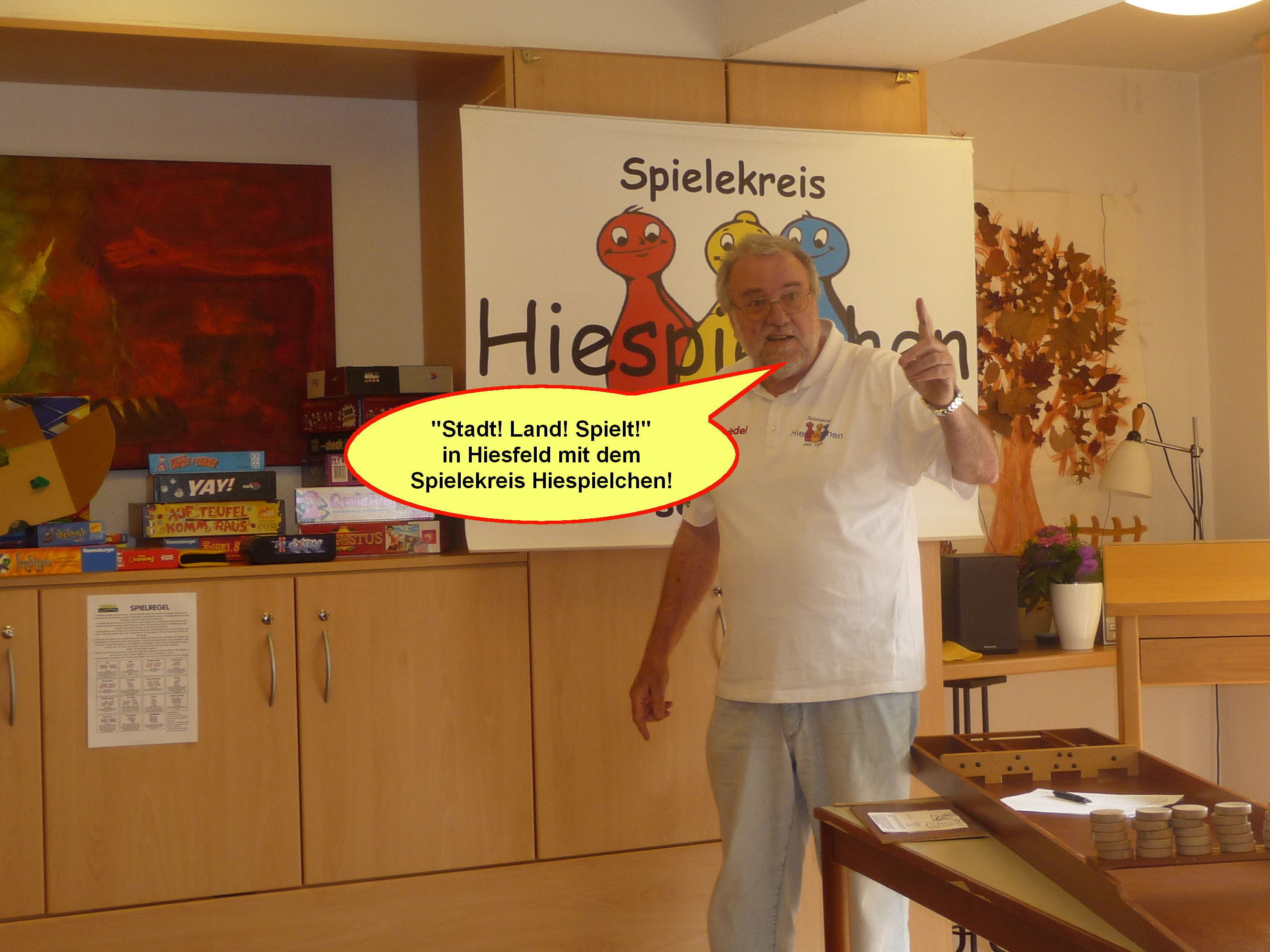 "Stadt!-Land!-Spielt!" Der Spielekreis HIESPIELCHEN ist einer von 39 Veranstaltern dieses Events am 08.09.2013 im ev. Gemeinderaum Kurt-Schumacher-Straße in Hiesfeld.
