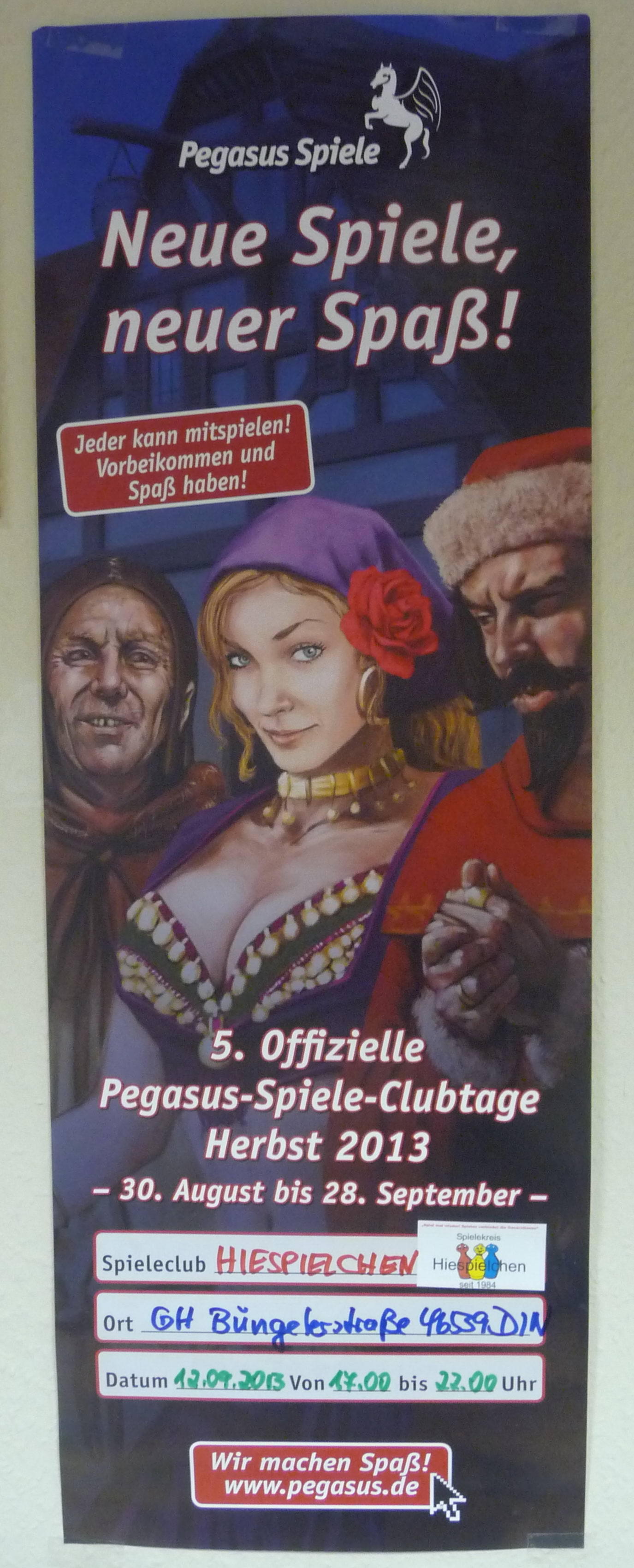 5. Offizielle Pegasus-Spiele-Clubtage Herbst 2013