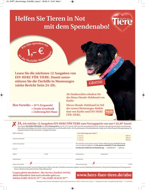 Der Bestellcoupon für den guten Zweck zum Ausdrucken.