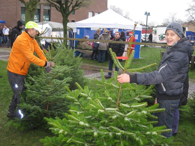 Die Weihnachtsbäume der Pfadfinder waren schnell vergeben.