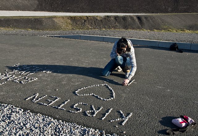 Kirsten bei der Haldenarbeit ;)