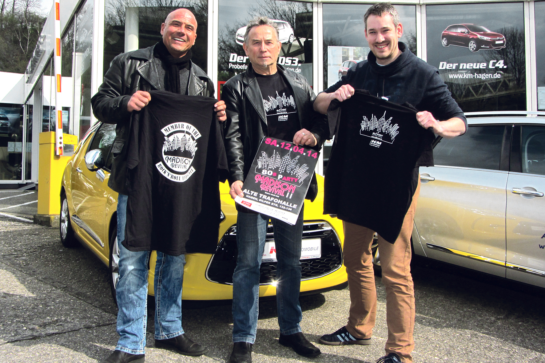 Bernd Hoffmann, Rolf Möller und Simon Kramer (v.l.) freuen sich auf die Madison Revival Party.