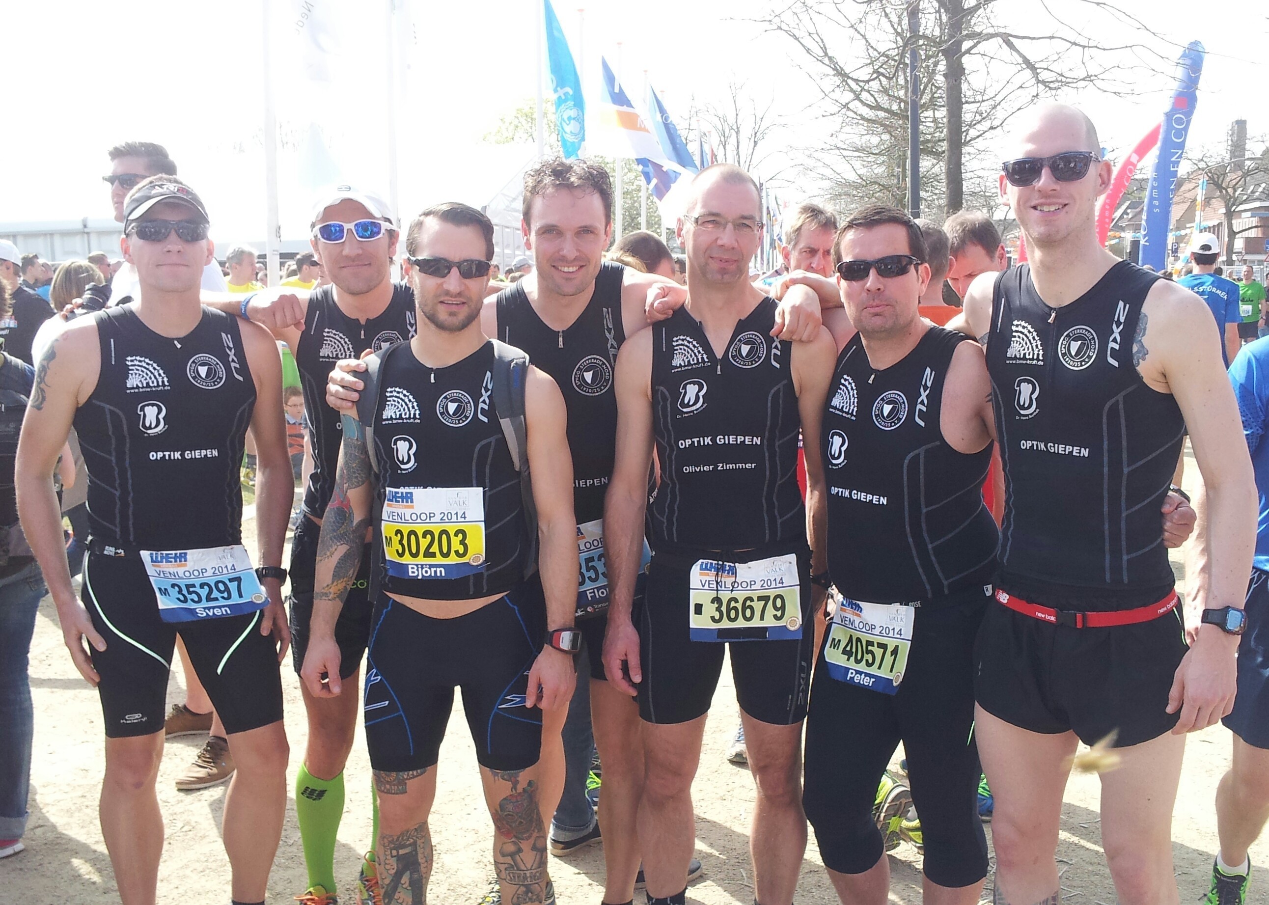 Nordtriathleten v.l.: Lawrenz, Meier, Esser, Marbach, Zimmer, Borin, Kowalski