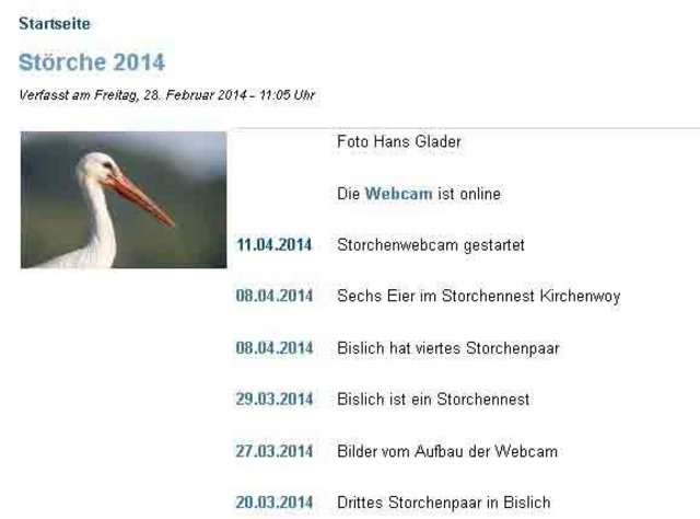 Aus dem Zeitplan am Deichdorf ....