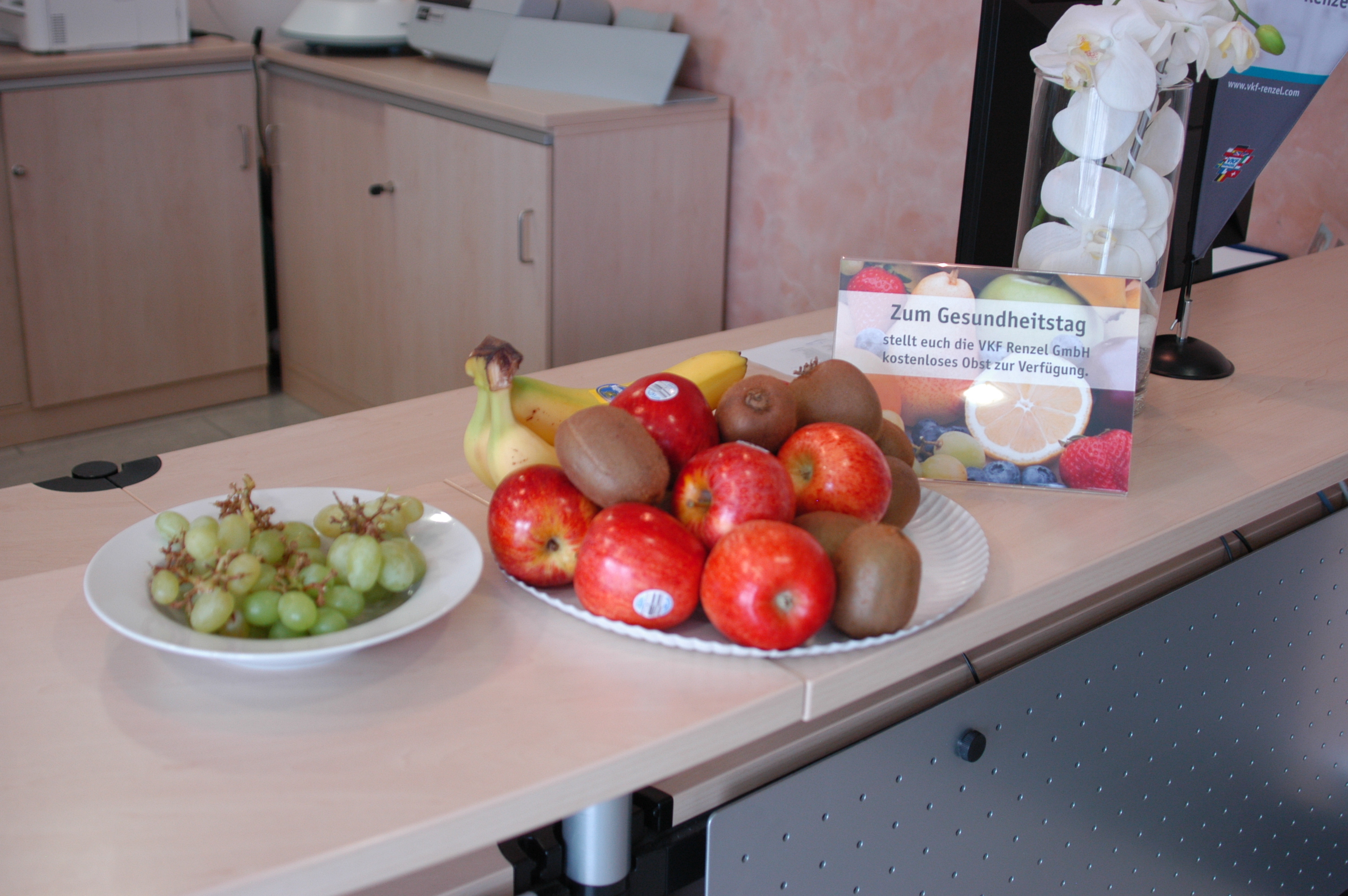 Das Obst hat die Firmenleitung spendiert