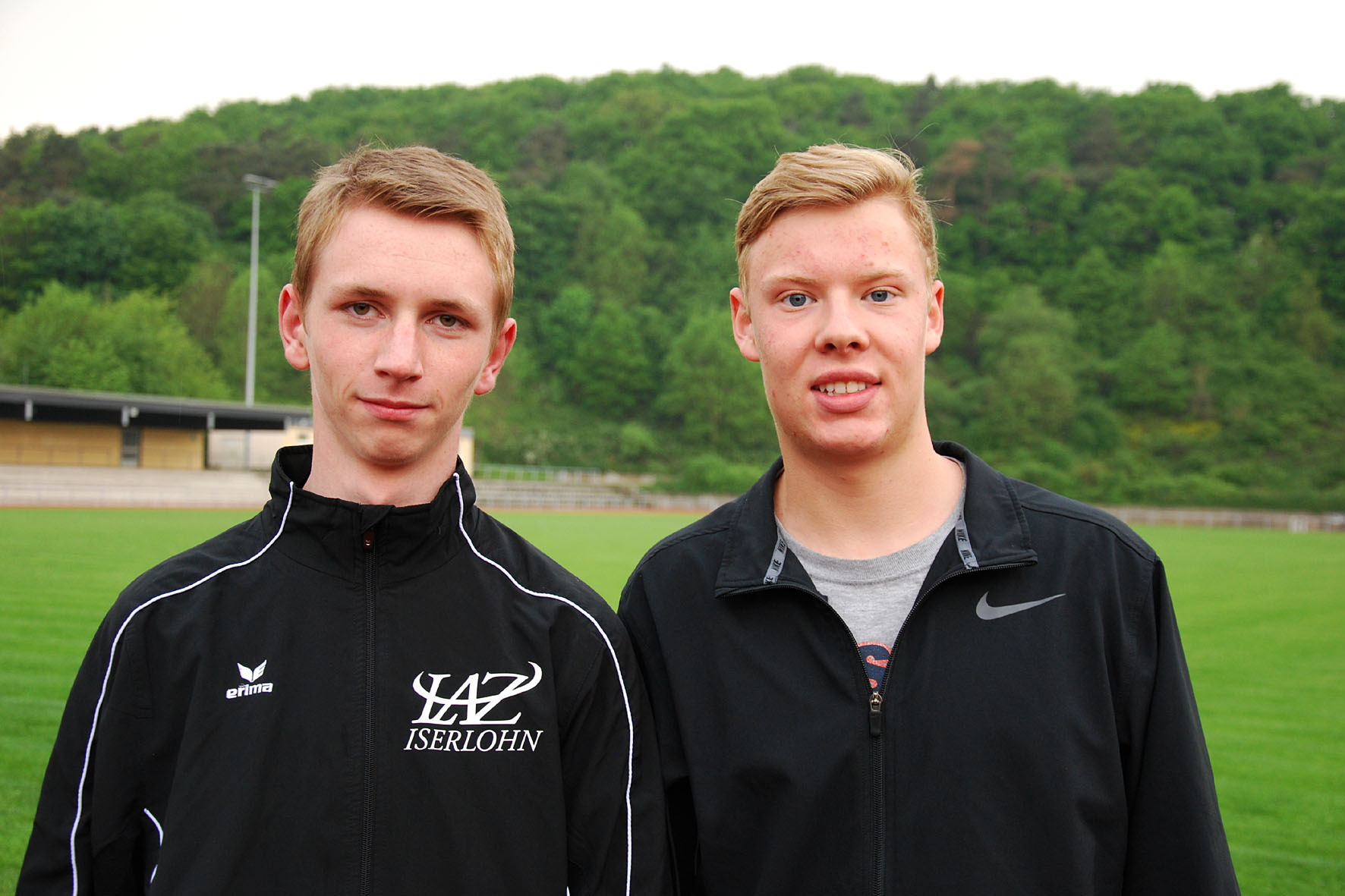 ustin Benzler (l.) und Takodah Thompson gingen in Münster an den Start.