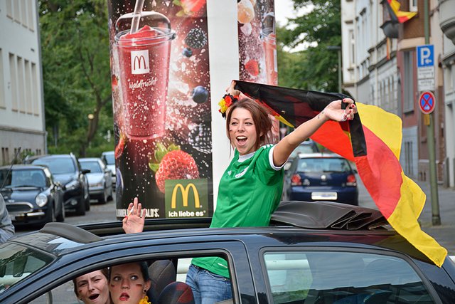Autokorso und Hupkonzert in Gelsenkirchen.(Foto.Kurt Gritzan)