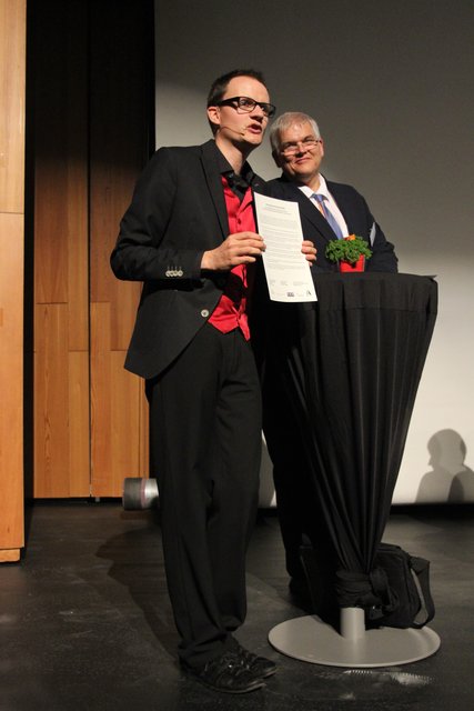 Moderator Christian Bach und Schirmherr Bürgermeister Hans-Josef Vogel