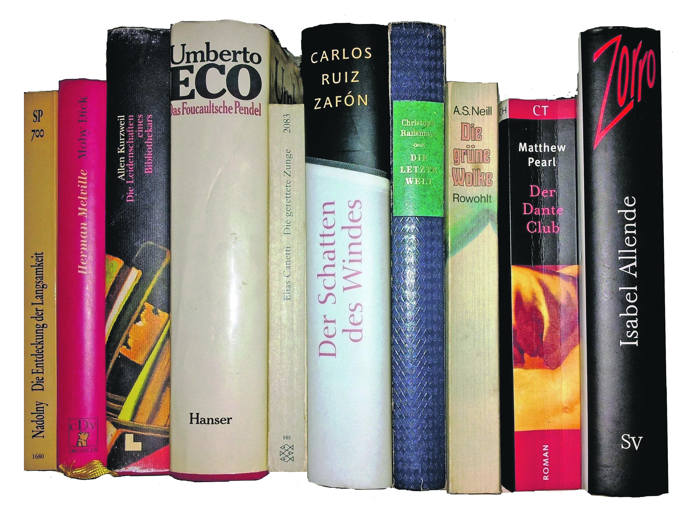 Dies sind meine persönlichen Buch-Favoriten. So stehen sie bei mir im Regal.