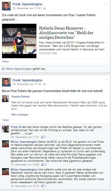 Nur ein Beispiel für rechte Propaganda auf Sapountzoglous Facebook-Seite