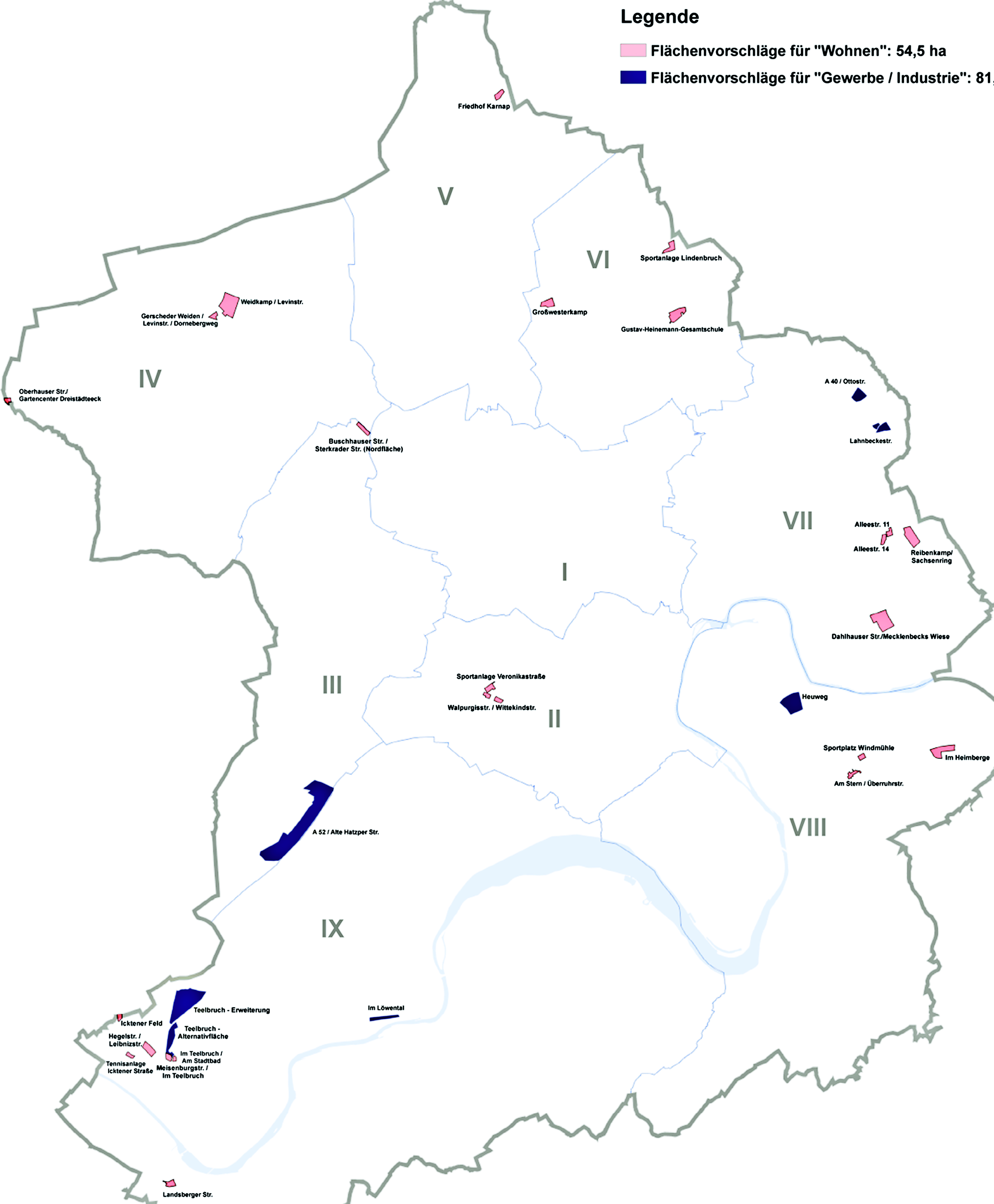 Die Verwaltung hat im Stadtgebiet zahlreiche Flächen vorgestellt, die mittel- und langfristig zu Wohn- oder Gewerbeflächen genutzt werden können.