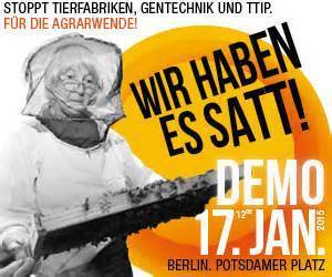 Am Samtag demonstrierten über 50.000 Menschen gegen Tierfabriken, Gentechnik und TTIP und für die Agrarwende.
