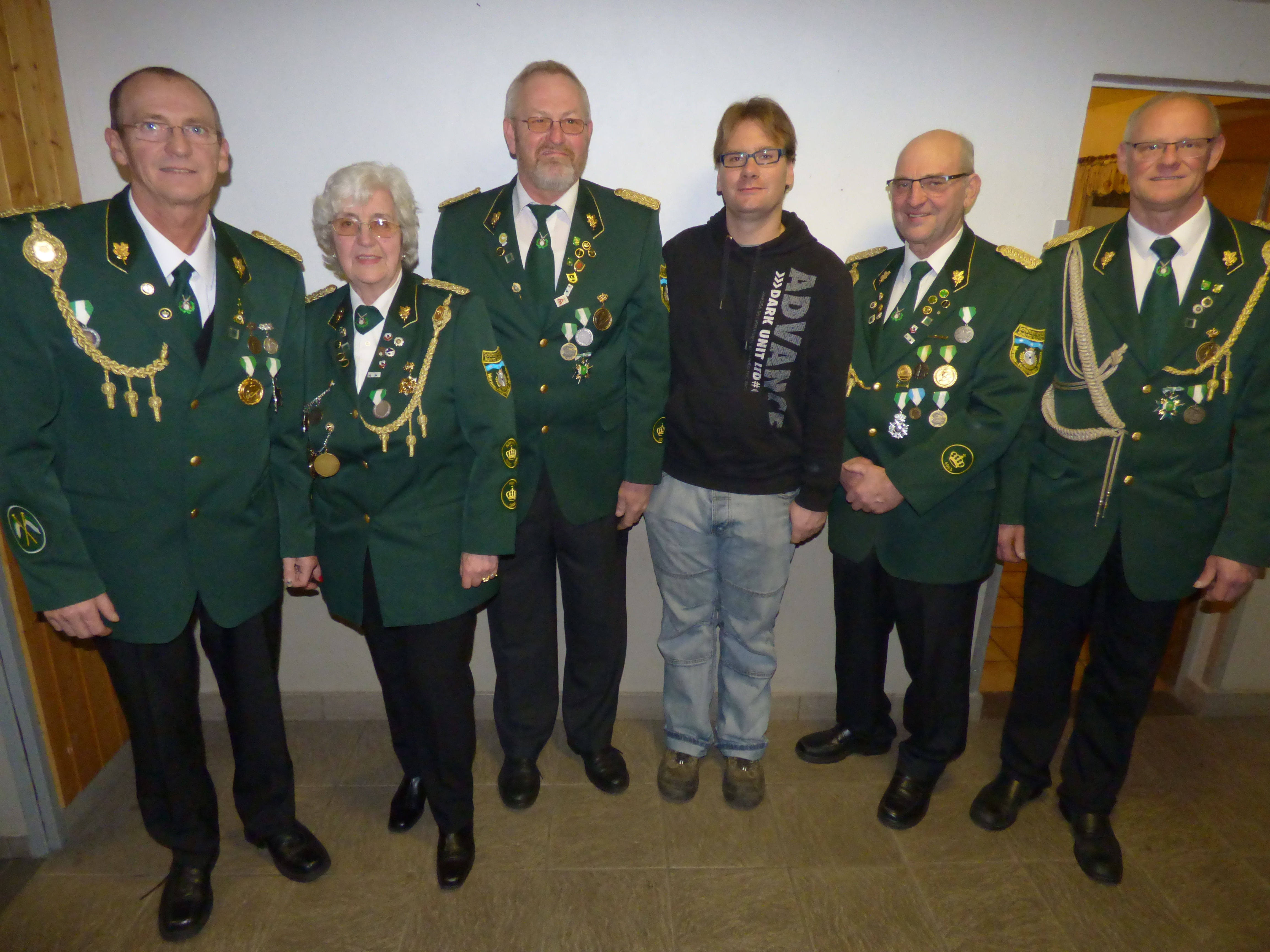 von links : Willem Hendriks , Luzie Schröter ,Werner Becker , Christian Scheele , Lothar Scheiter, Klaus Weber