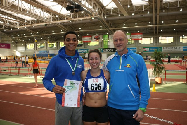Joshua Abuaku, Patricia Mehlich, Trainer H.-W. Belke