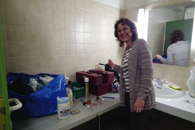 Jutta Nölle ihr Reich. Die "Schminkstube".