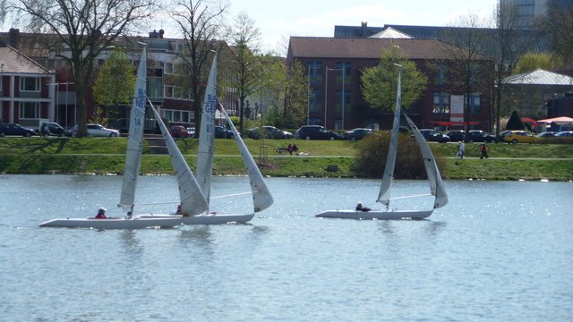 3 der vorderen Boote auf dem "Vorwindkurs".