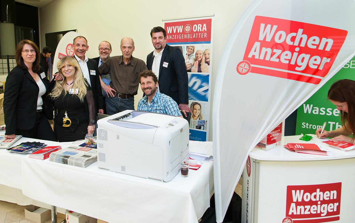 Der Wochen-Anzeiger präsentierte Produkte und besondere Werbeformen für Unternehmen auf dem Mittelstands-Forum in der City. WA-Foto: Kirchner