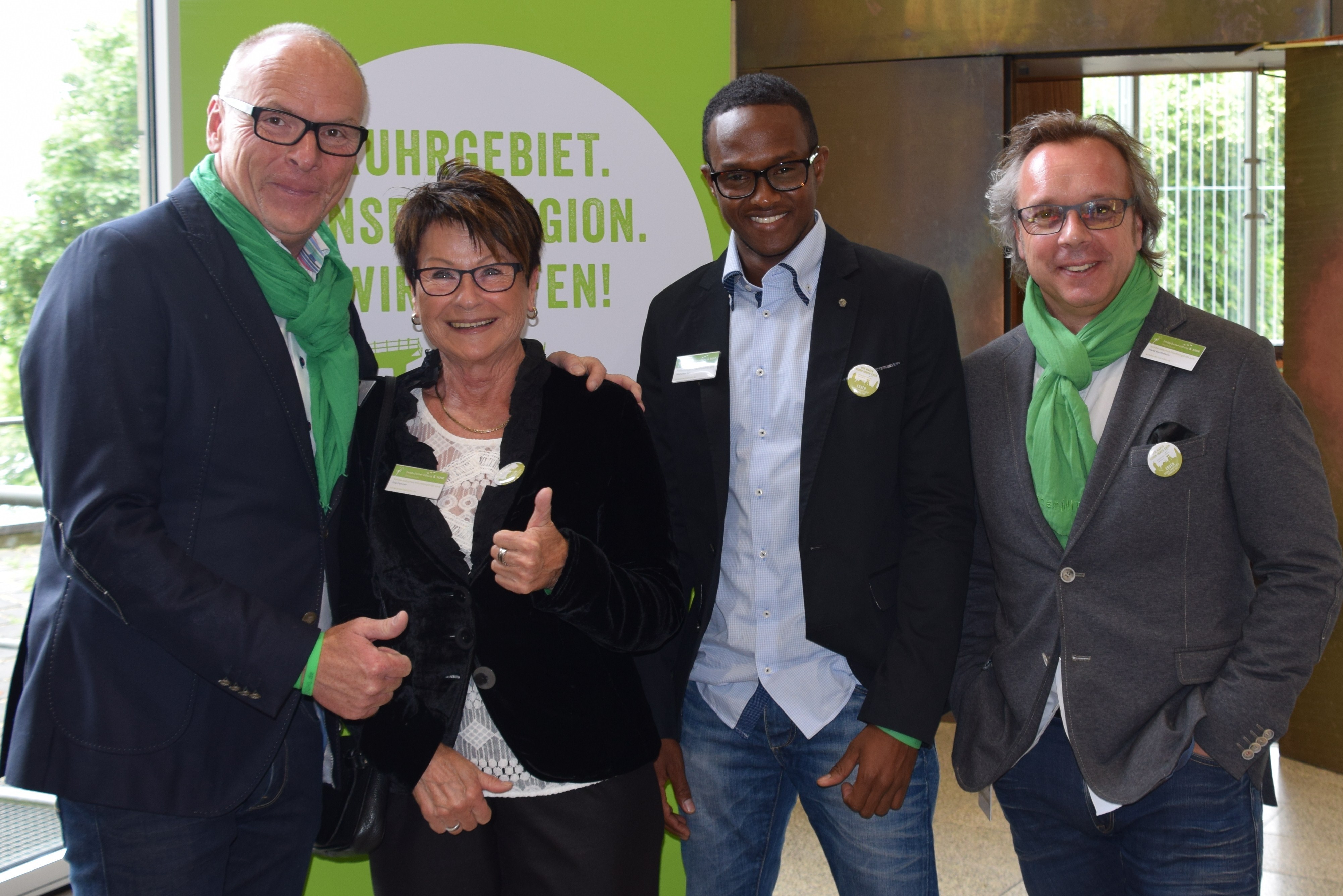 Freddy Fischer, Gründer der freddy fischer Stiftung zusammen mit Eva Danner, Bachir Bah und Frank Buchheister