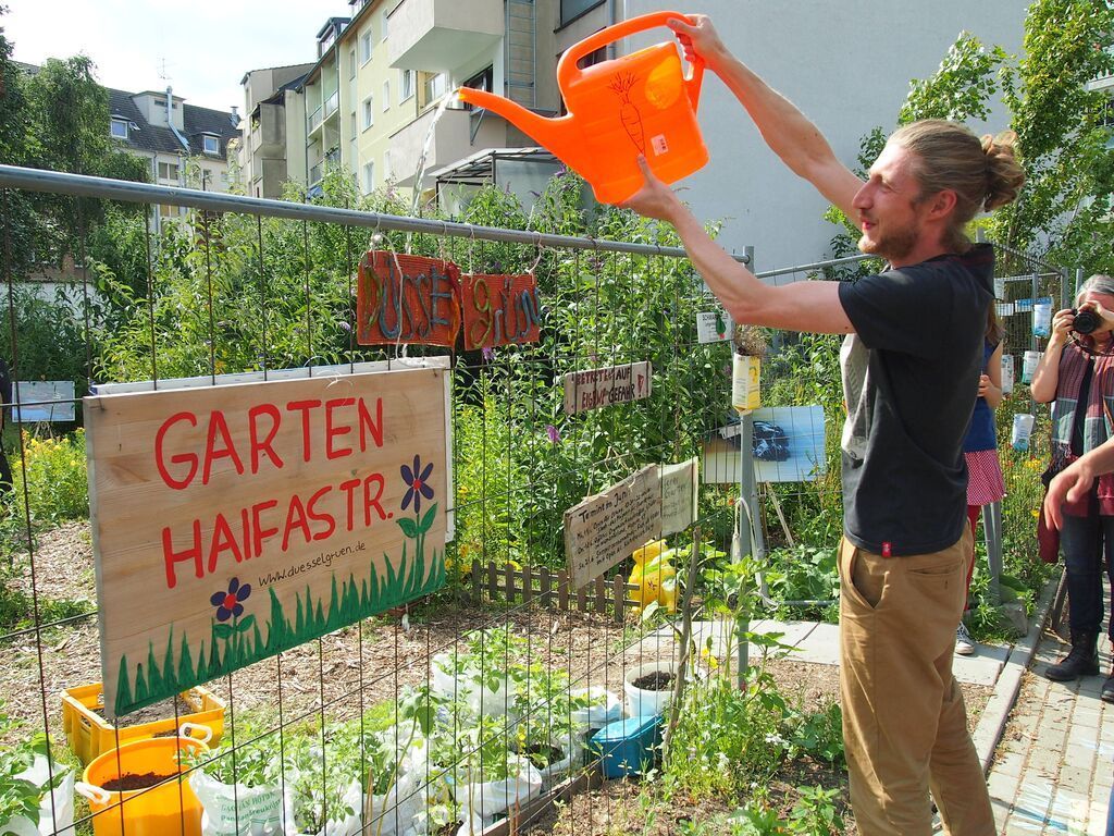 Der Eingang zum vielfältigen Garten. Fotos: Düsselgrün