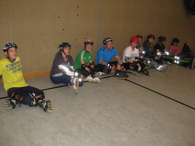 Kurze Erholungspause beim Training.