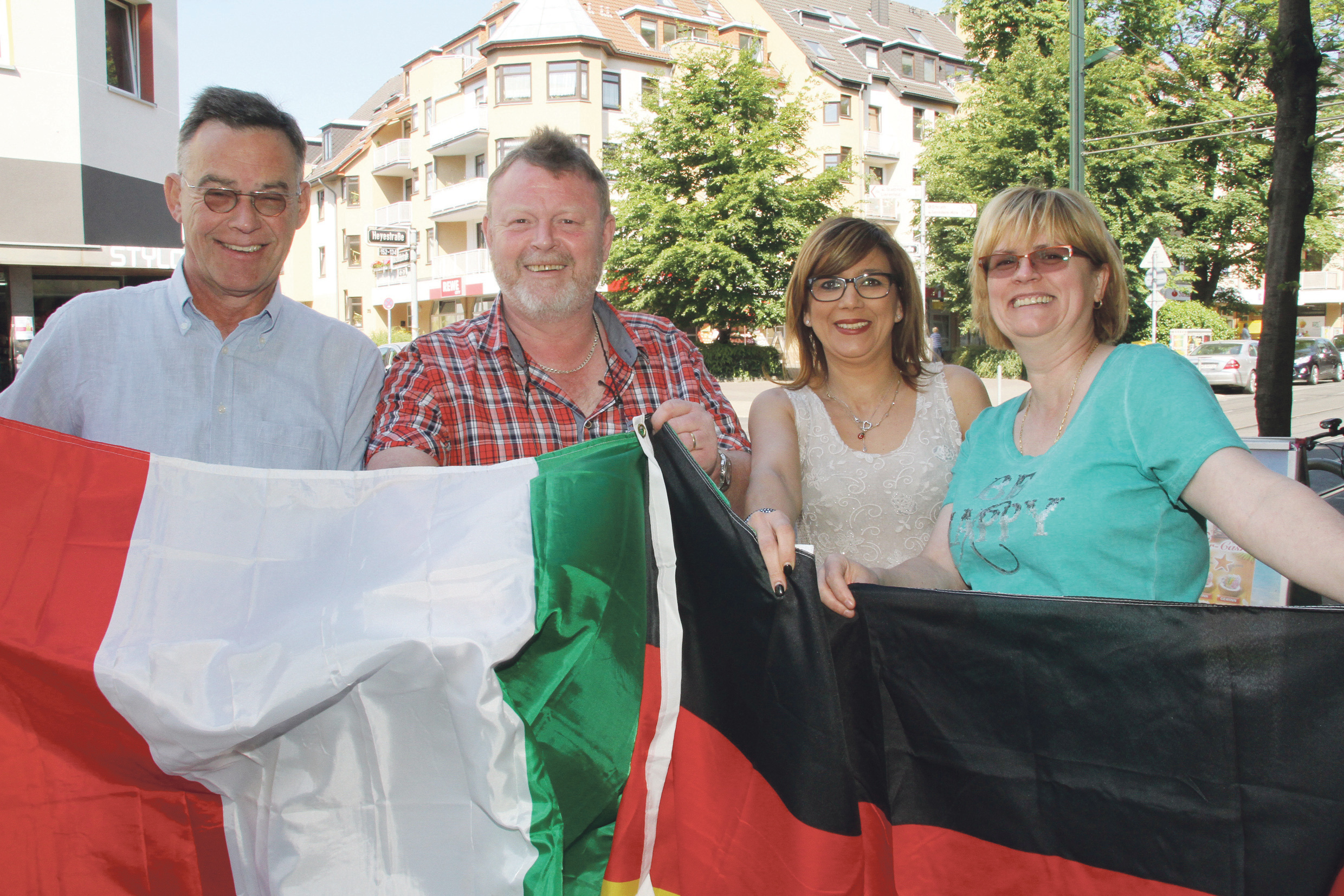 Gemeinsam aktiv für Gerresheim Süd: Jürgen Philipp, Joachim Loos, Rosetta Scorpaniti und Beate de Grandi (v. l.) vom Vorstand der Wir!GHS Gemeinschaft Heyesiedlung.