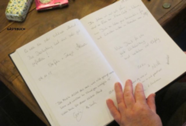etwas ins Gästebuch des Künstlers eintragen???
