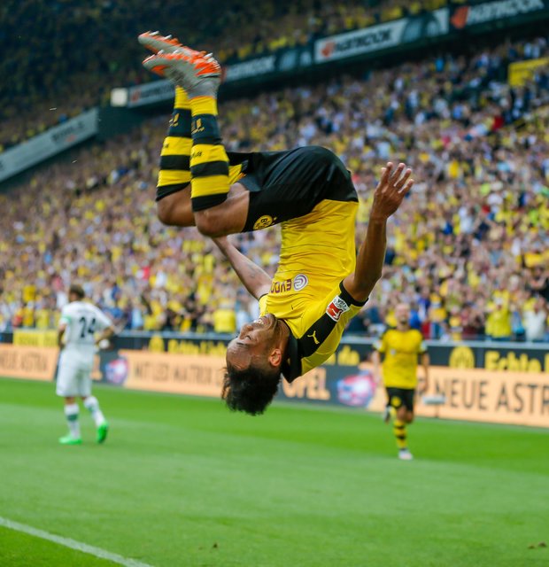 Pierre-Emerick Aubameyang trifft und trifft und trifft und trifft... So auch beim 4:0-Auswärtssieg von Dortmund in Ingolstadt.