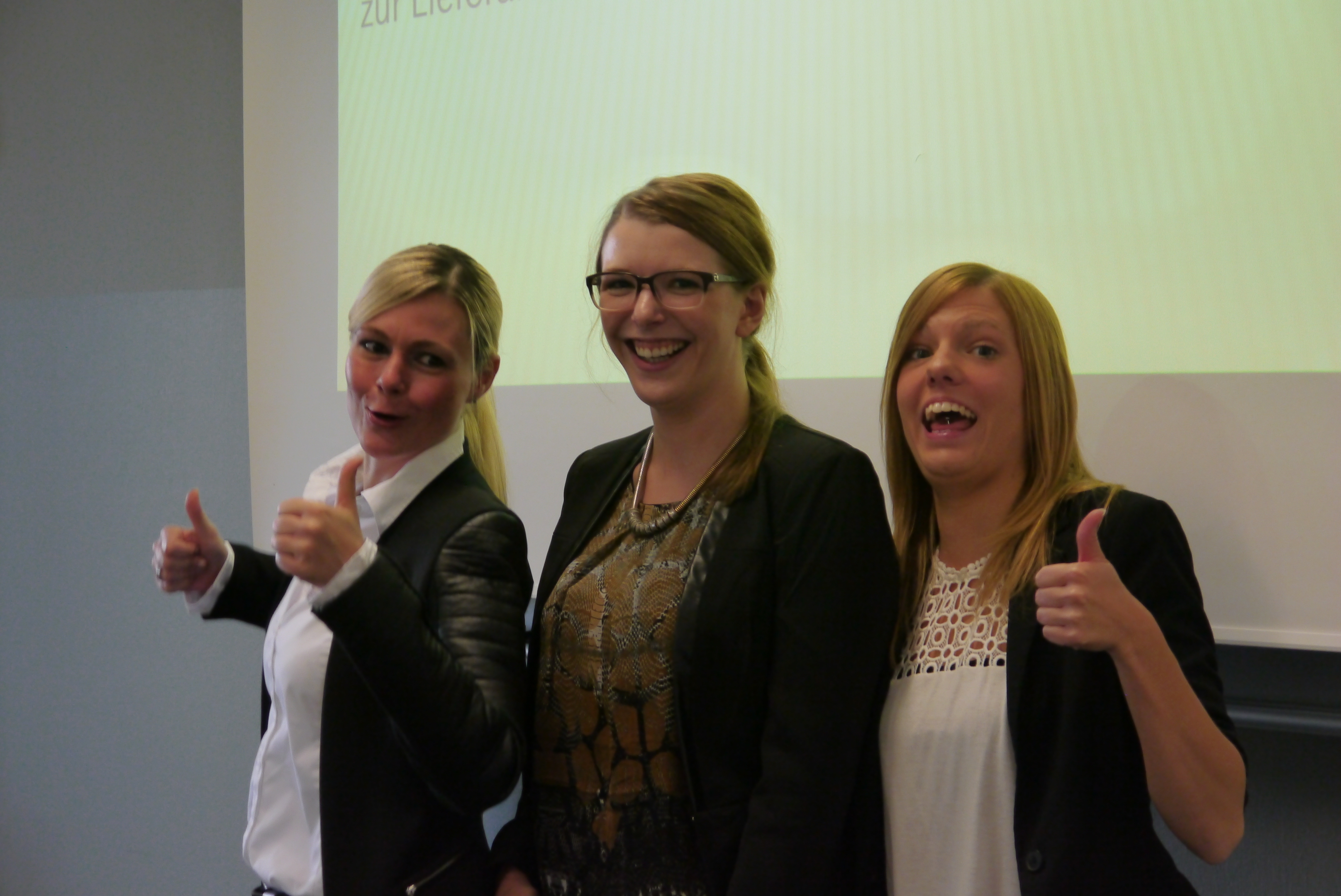 Freude nach der Präsentation