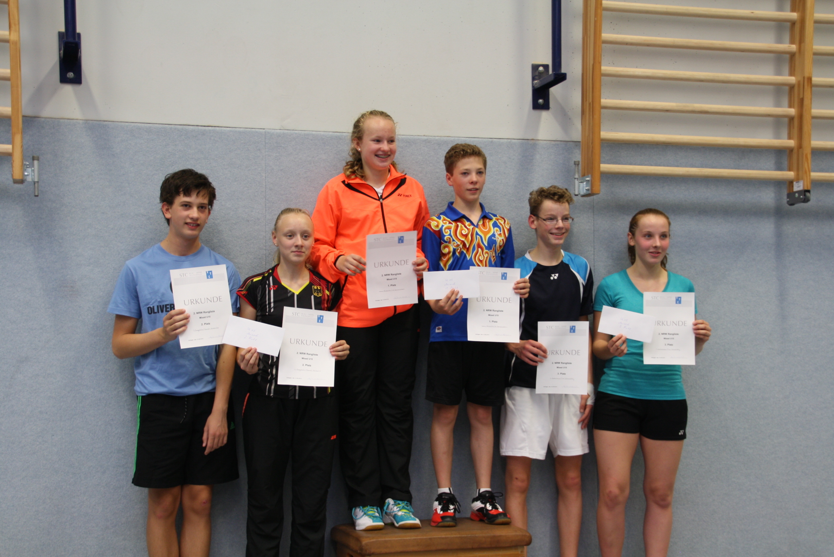 Die erstplatzierten im Mixed U15 ...