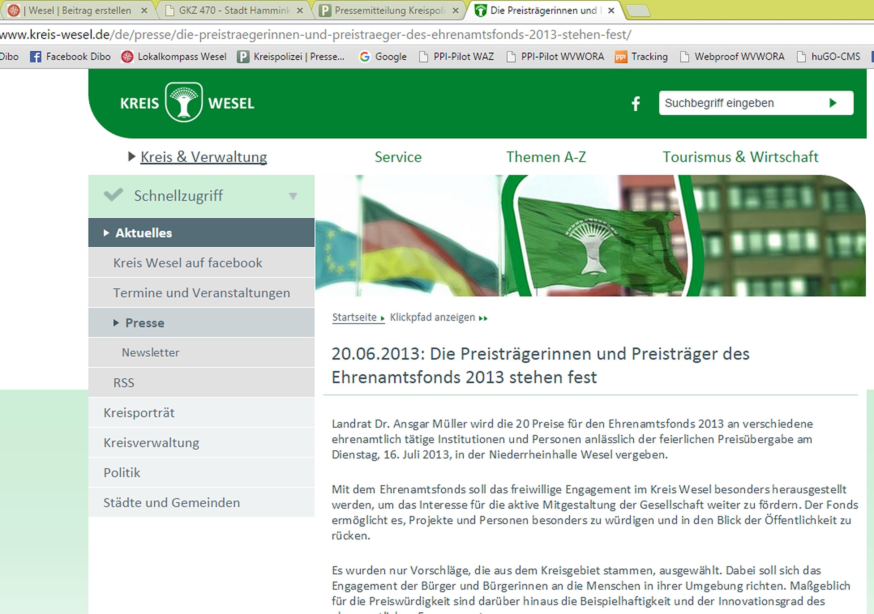 So sieht die Internetseite der Kreisverwaltung an der relevanten Stelle aus!