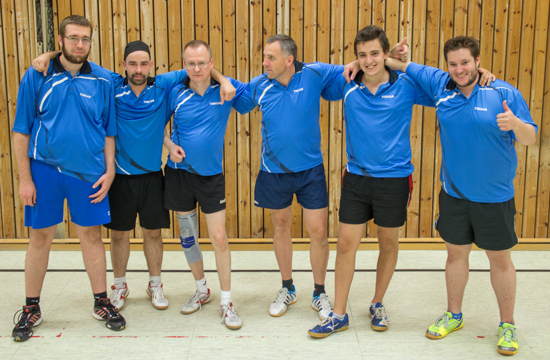 Das "Erfolgssextett" der 2. KSV-Herren (v.l.n.r): Guy Haeyn, Alex Kraft, Eberhard Koll, Harry Berger, Simon Schumacher und Simon Fabig.