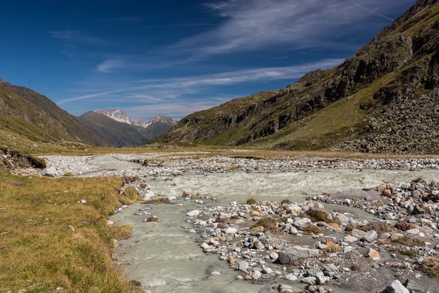 Durch das Oberbergtal fließen die Schmelzwasser der Gletscher