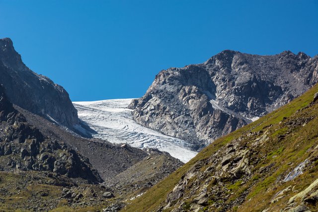 Einer der Gletscher oberhalb des Oberbergtales