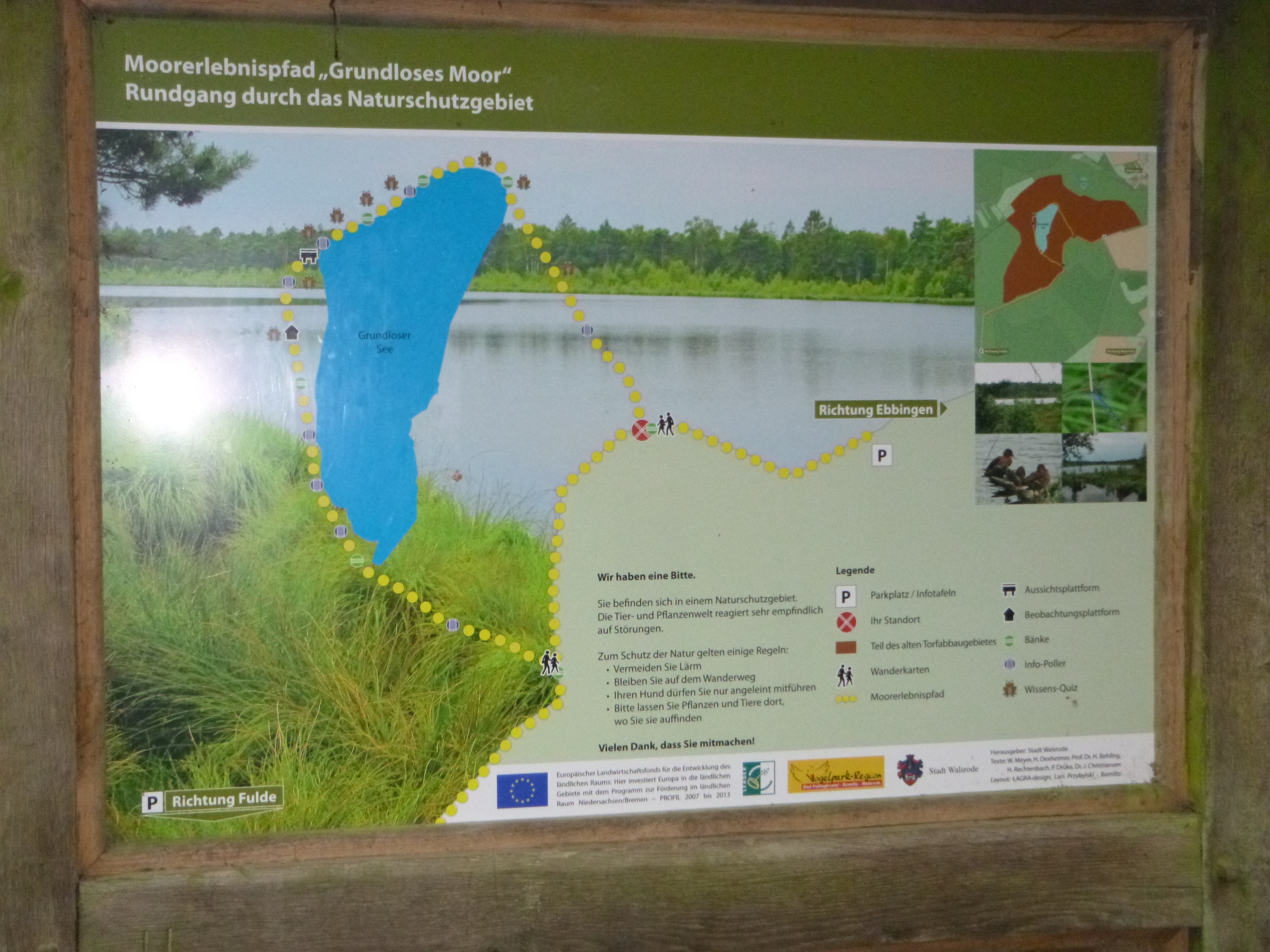 Infotafel zu einer extrem ruhigen Wanderstrecke