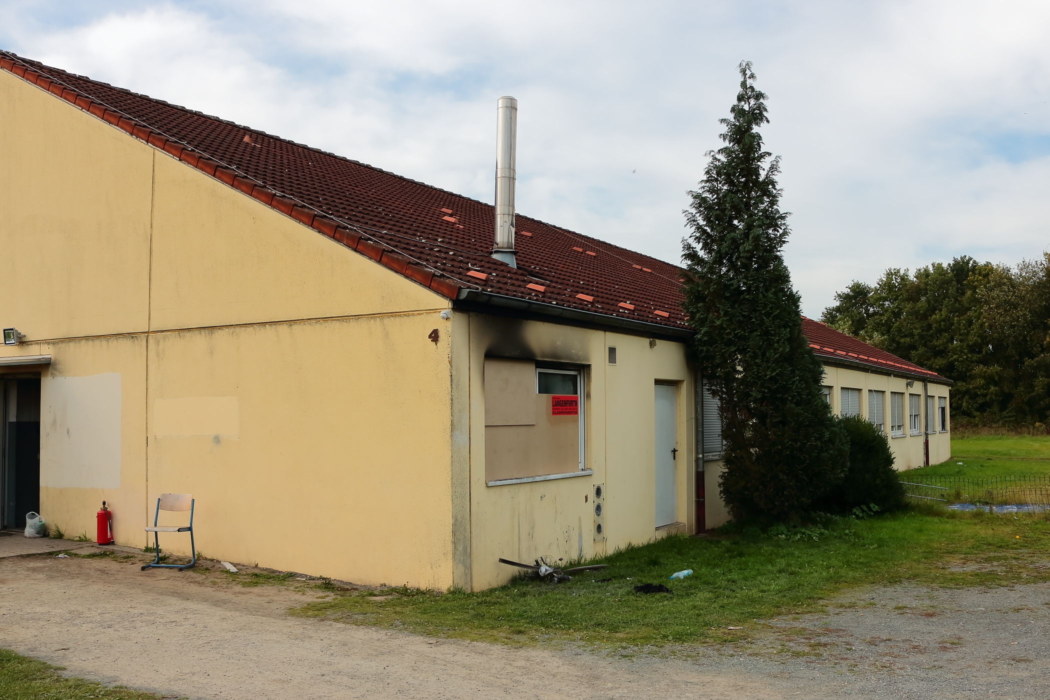Hier geschah der zweite Brand...Flüchtlingsunterkunft am Küvenkamp