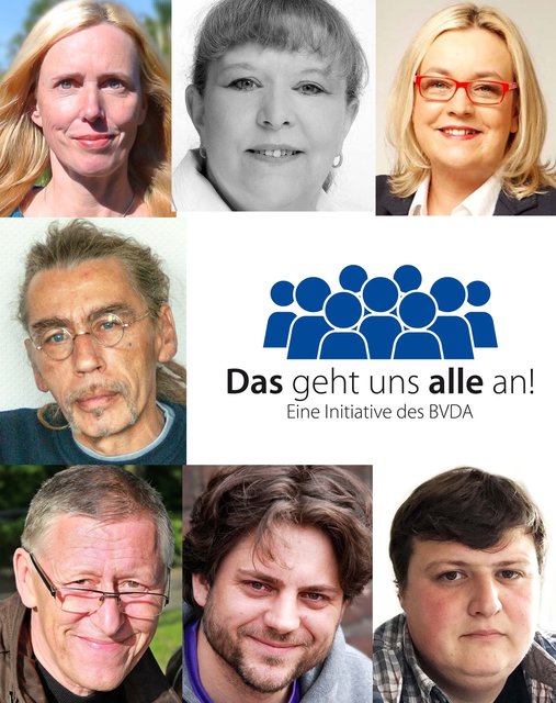 Von oben rechts gegen den Uhrzeigersinn: Daniela Staude, Cirstin Rehberg, Jutta Radtke, Karl Heinz Hildebrandt, Manfred Schramm, Simon Bleckmann, Hilmar Schulz.