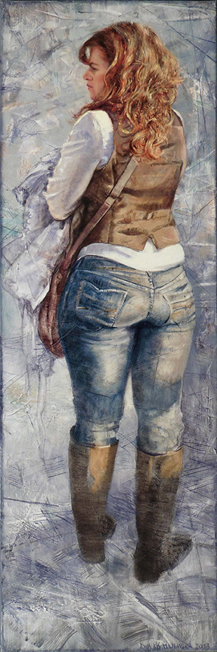 Reisende-Granada, 120x40cm, Öl auf Lw,Ewa Kwasniewska, 2013