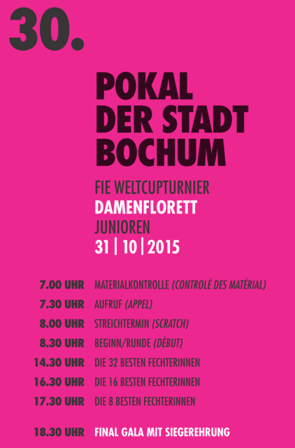 Zeitplan des Weltcups 2015
