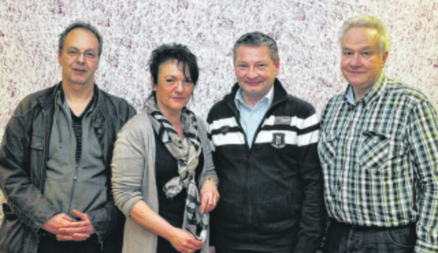 Die Spitze des Frohnhauser Werberings (von links): Detlev Schaaf (Schriftführer), Martina Löbbert (1. Vorsitzende), Carsten Crispin (2. Vorsitzender) und Detlef Schöne (Kassierer).