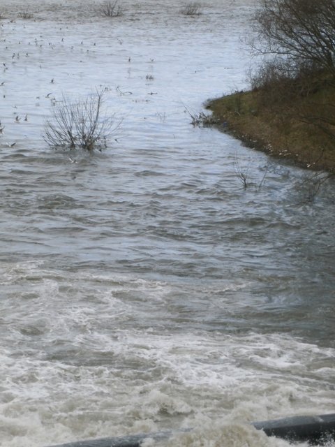 Andere Perspektive der Emschermündung in den Rhein