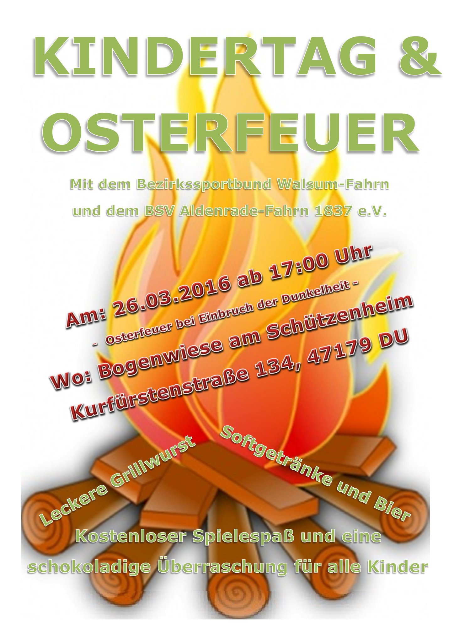 KINDERTAG Und OSTERFEUER Beim BSV Aldenrade Fahrn Duisburg