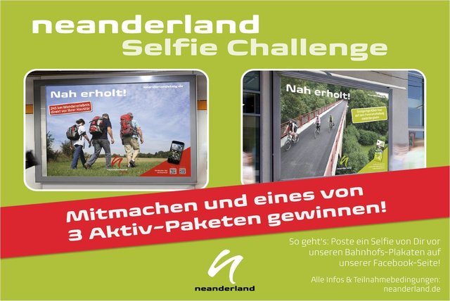 Jeder hat die Chance teilzunehmen. Ein Selfie vor dem Plakat gemacht, geteilt und vielleicht mit viel Glück gewonnen.