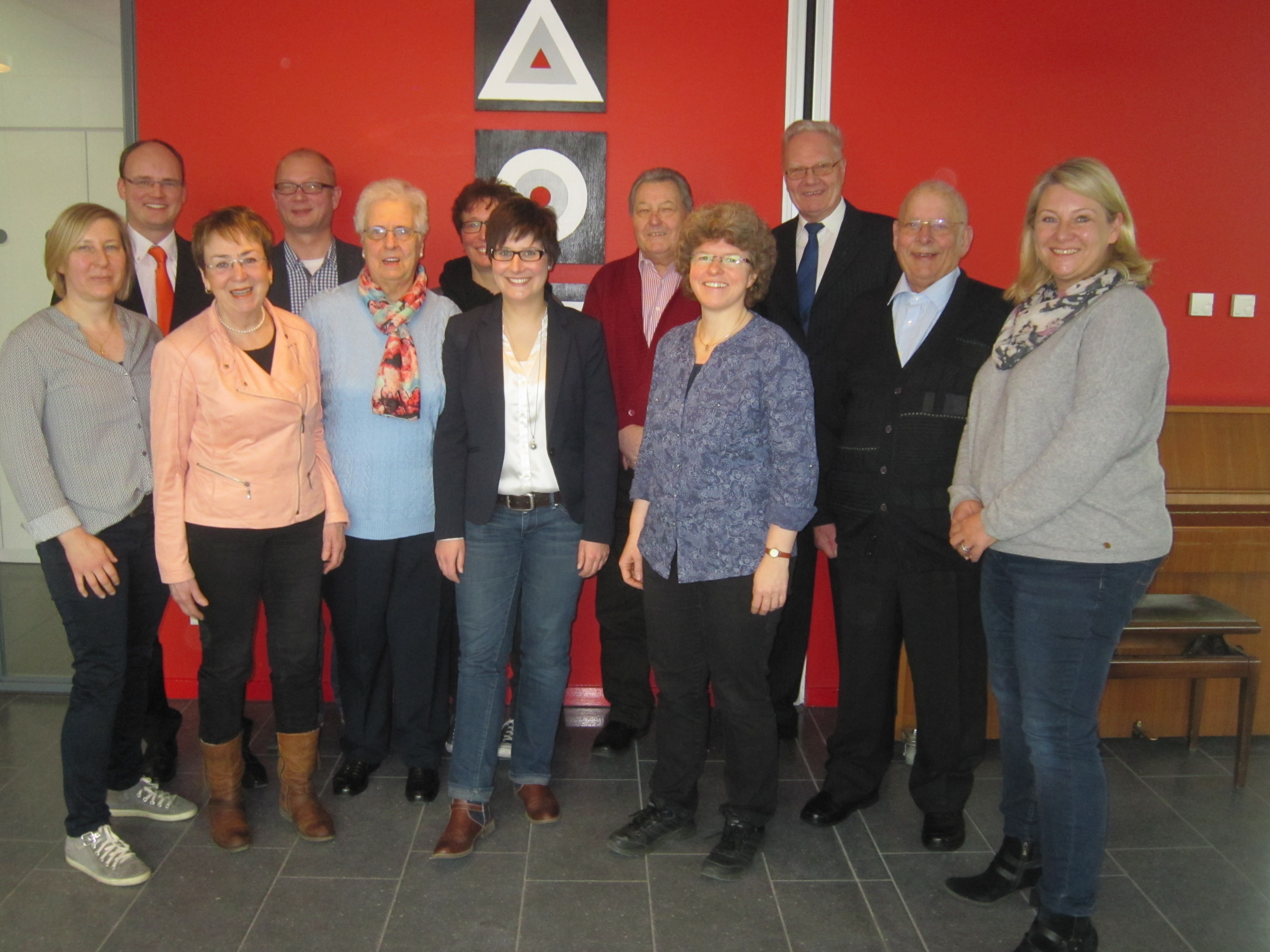 v. l. n. r.: Manuela Greff, Mathias Krämer, Heidi Krause, Dr. Matthias Laarmann, Christa Herbold, Martina Heuer (1. Vorsitzende), Lisa Heuer, Eberhard Rogge, Ursula Schmiegel, Gereon Schlienkamp, Fredy Bergmann, Mechthild Jeglinski