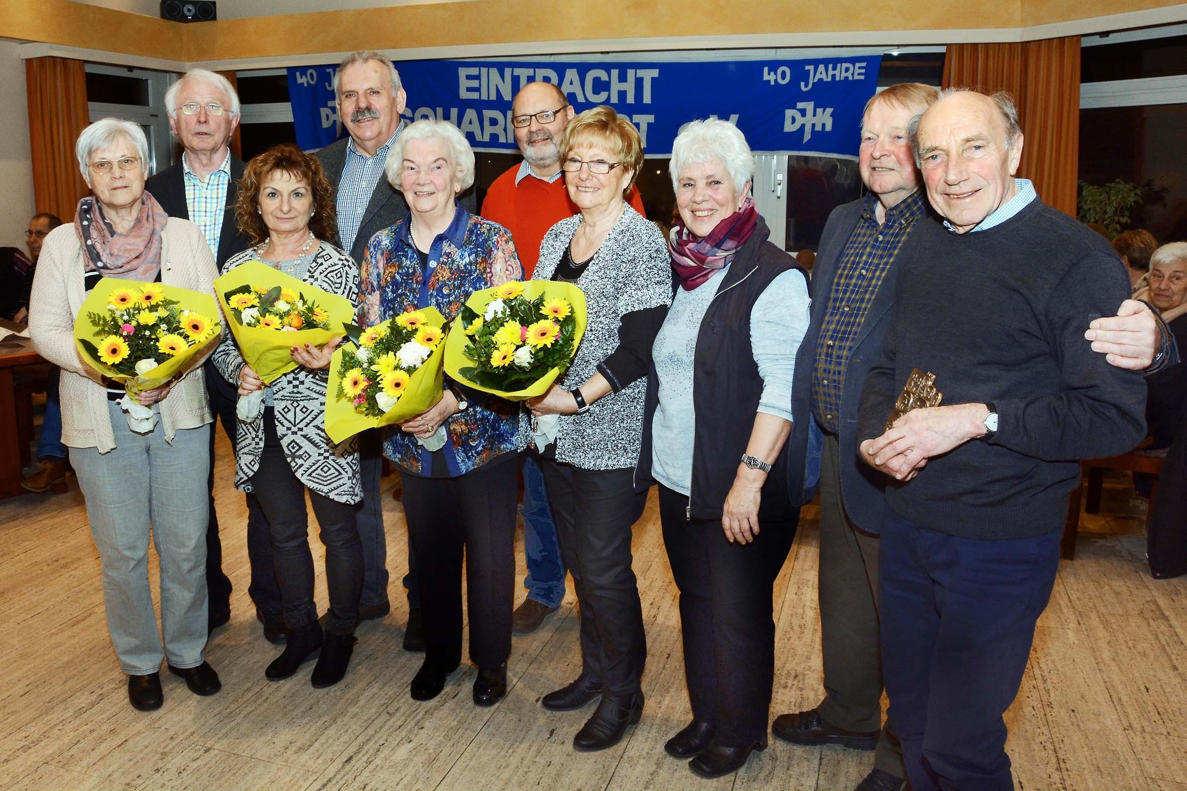Vorstandswahlen und Jubilarehrungen standen im Mittelpunkt der Mitgliederversammlung der DJK Eintracht Scharnhorst im Franziskus-Zentrum an der Gleiwitzstraße.
