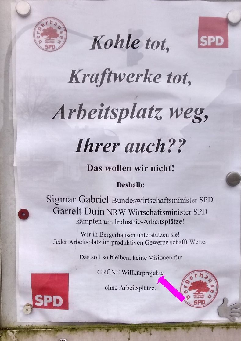 Der Auslöser der Verärgerung der Grünen sind Aushänge in zumindest zwei SPD-Schaukästen. Der Ortsverein Bergerhausen protestiert darin gegen "GRÜNE Willkürpolitik".