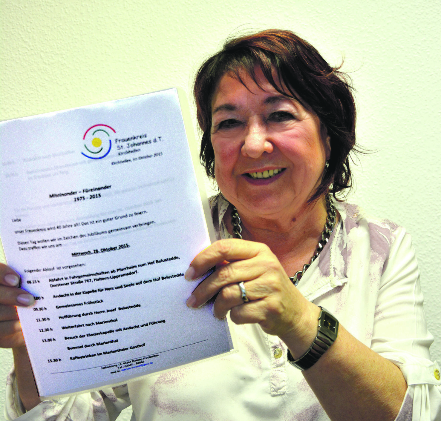 Marion Weiner kümmert sich seit 25 Jahren um den Freuenkreis St. Johannes. So lange ist sie bereits die erste Vorsitzende.